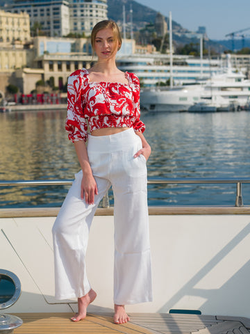 THE WHITE PALLAZZO PANT
